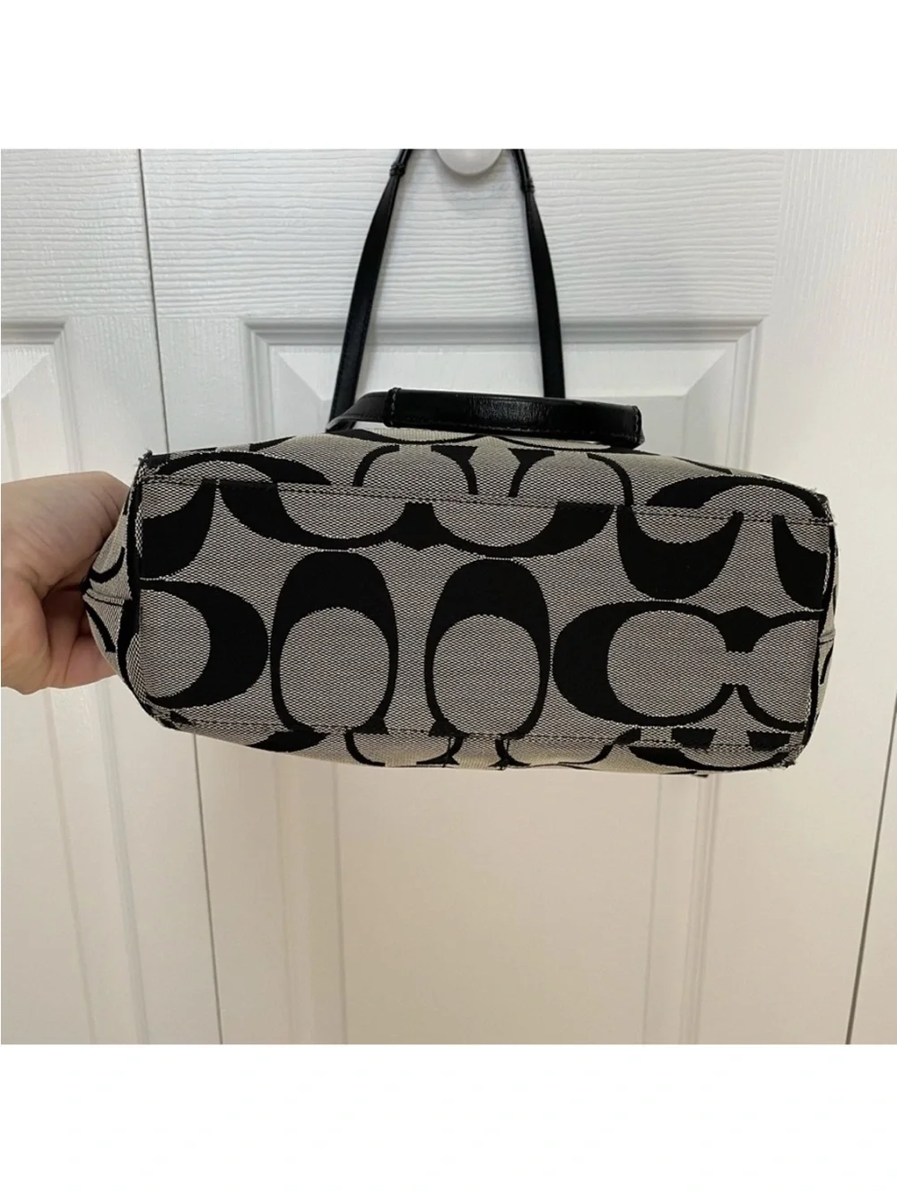 Coach Signature Canvas Tote in Black and Gray - Picture 3 of 13